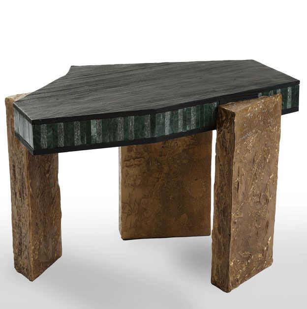 Handcrafted Mosaic Wood Side Table - Luxe Statement Piece