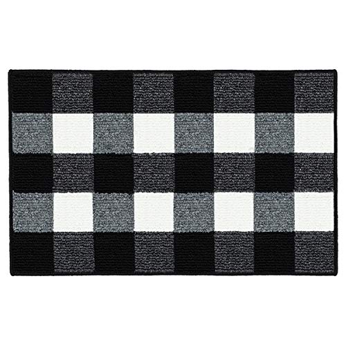 Buffalo Plaid Check Rug Indoor Doormat Front Door Mat Non Slip Rubber