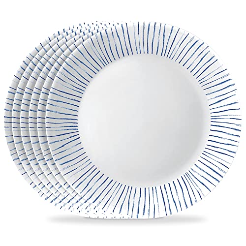 Corelle 6Piece 10.25" Dinner Round Plates, Vitrelle Triple Layer Glass