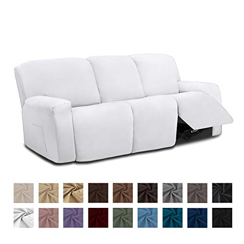 EasyGoing 8 Pieces Microfiber Stretch Sectional Recliner Sofa