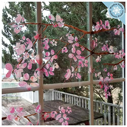 Flower Window Clings Cherry Blossom Branches Window Decals Adhesive