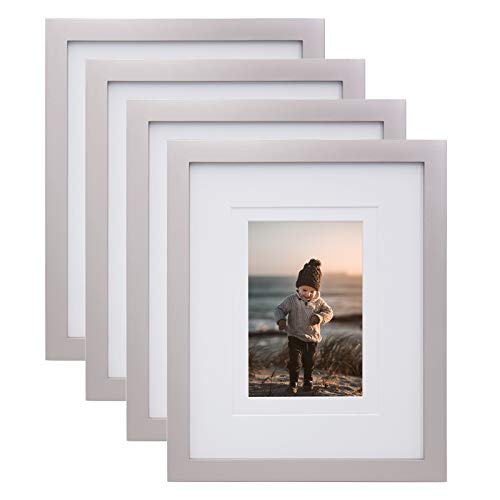 KINLINK 8x10 Picture Frames SilverWood Frames with HD Plexiglass for