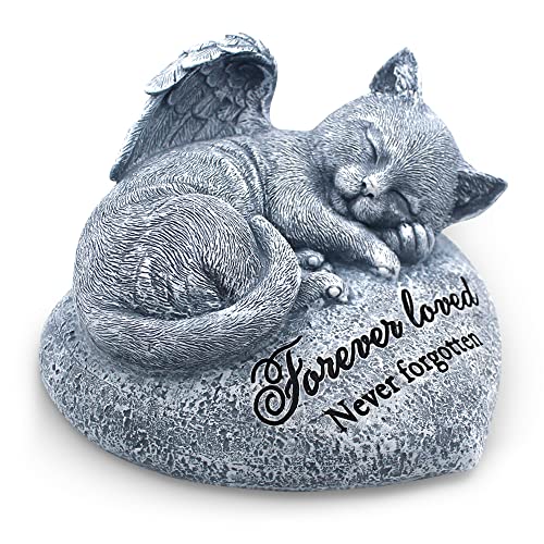 Orchid Valley Cat Garden Statue Pet Memorial Stone Cat Grave Marker
