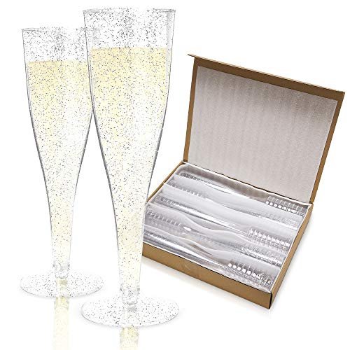 100 disposable champagne flutes