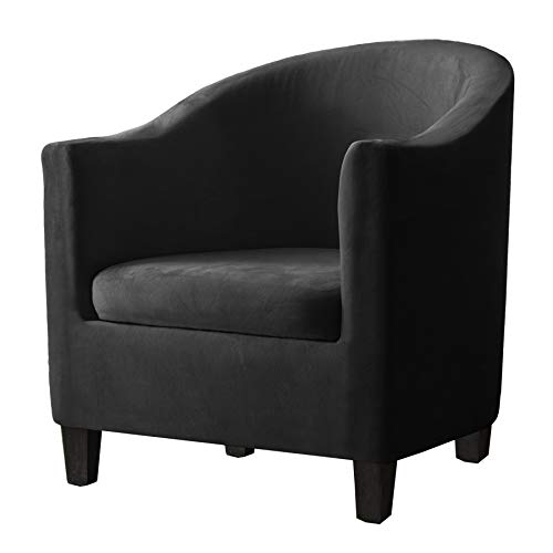 SHENGYIJING 2 Piece Velvet Tub Chair Covers for Armchairs,Spandex Tub