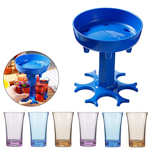 SUNFEID 6 Shot Glass Dispenser and HolderShots Dispenser six Ways, Bar
